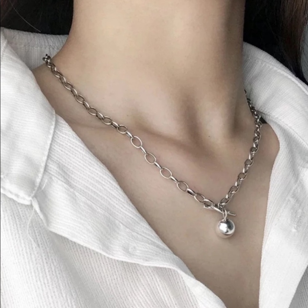 20” NEW 925 STERLING SILVER ROUND BEAD NECKLACE, NICE NECKLACE, CUTE NECKLACE - Picture 2 of 6